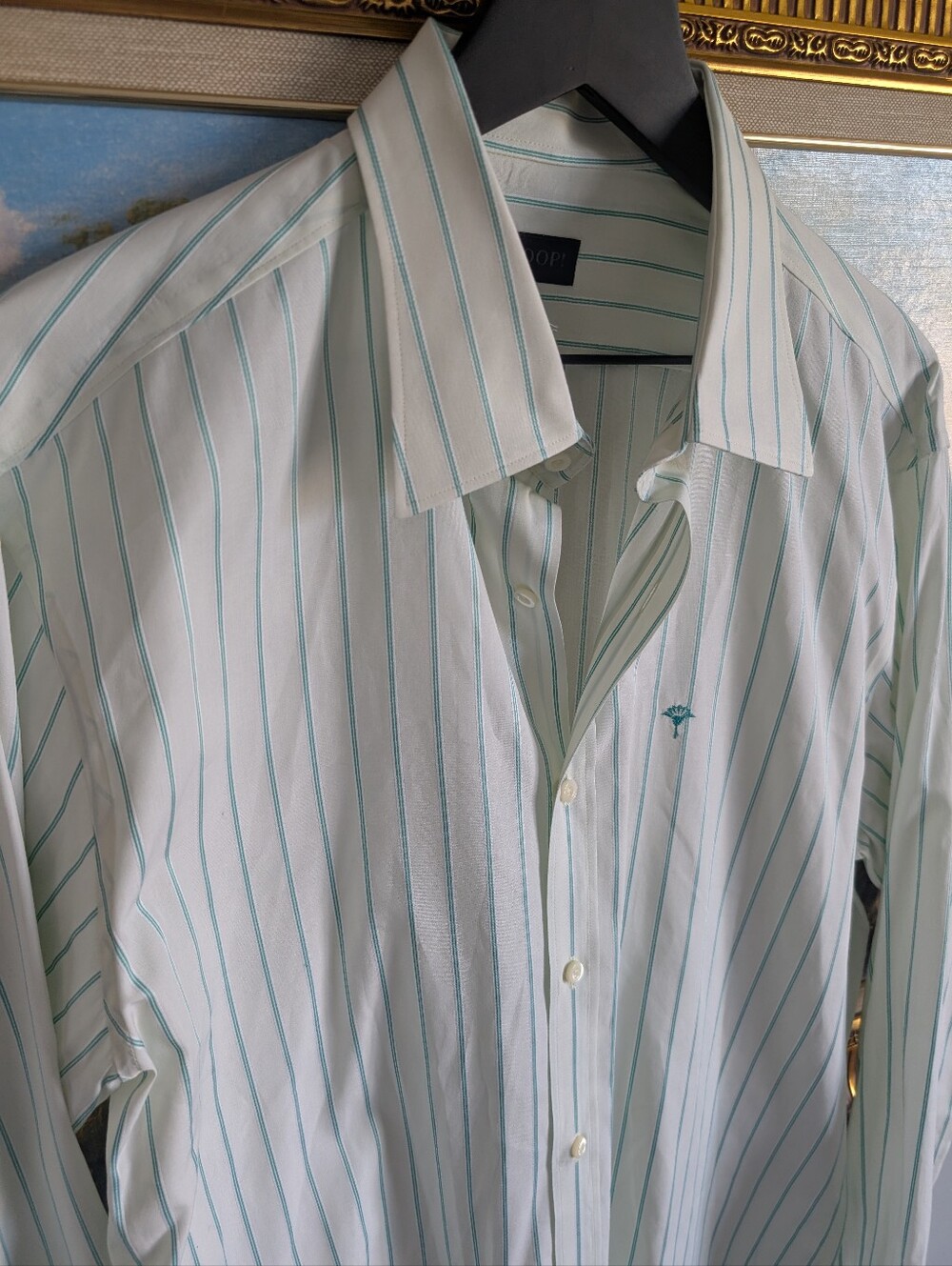 Joop! Dress Shirt with Mint Green Stripes